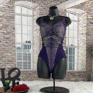 Women’s Shape Detector Purple & Silver Underwire 1 Piece Swimsuit (18M) EN01